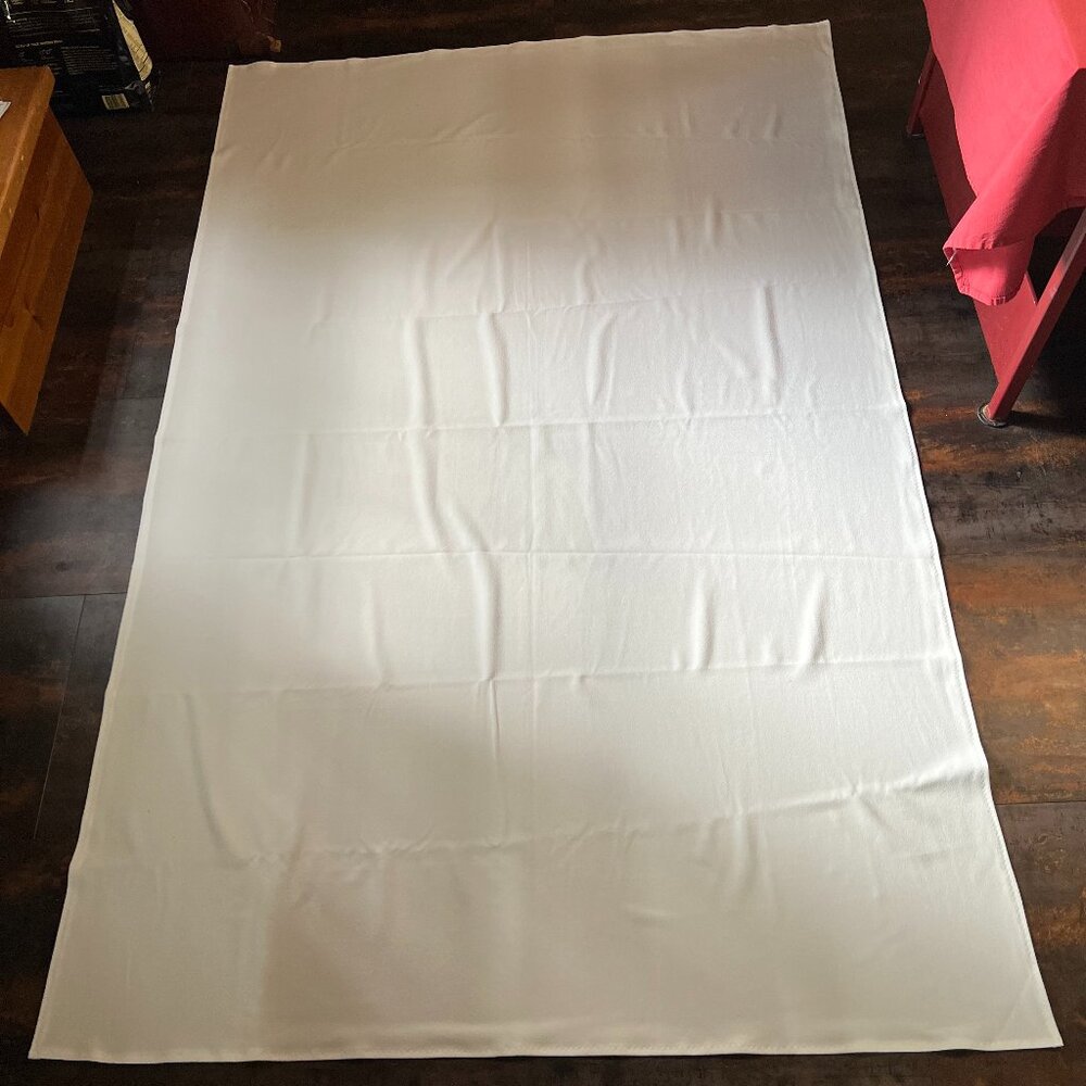 Vintage White Tablecloth for Use Alone or Under Lace Tablecloths, 90.5" x 58”